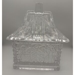 Vintage Goebel Crystal Hansel & Gretel  Gingerbread House Glass Candy Dish HEAVY
